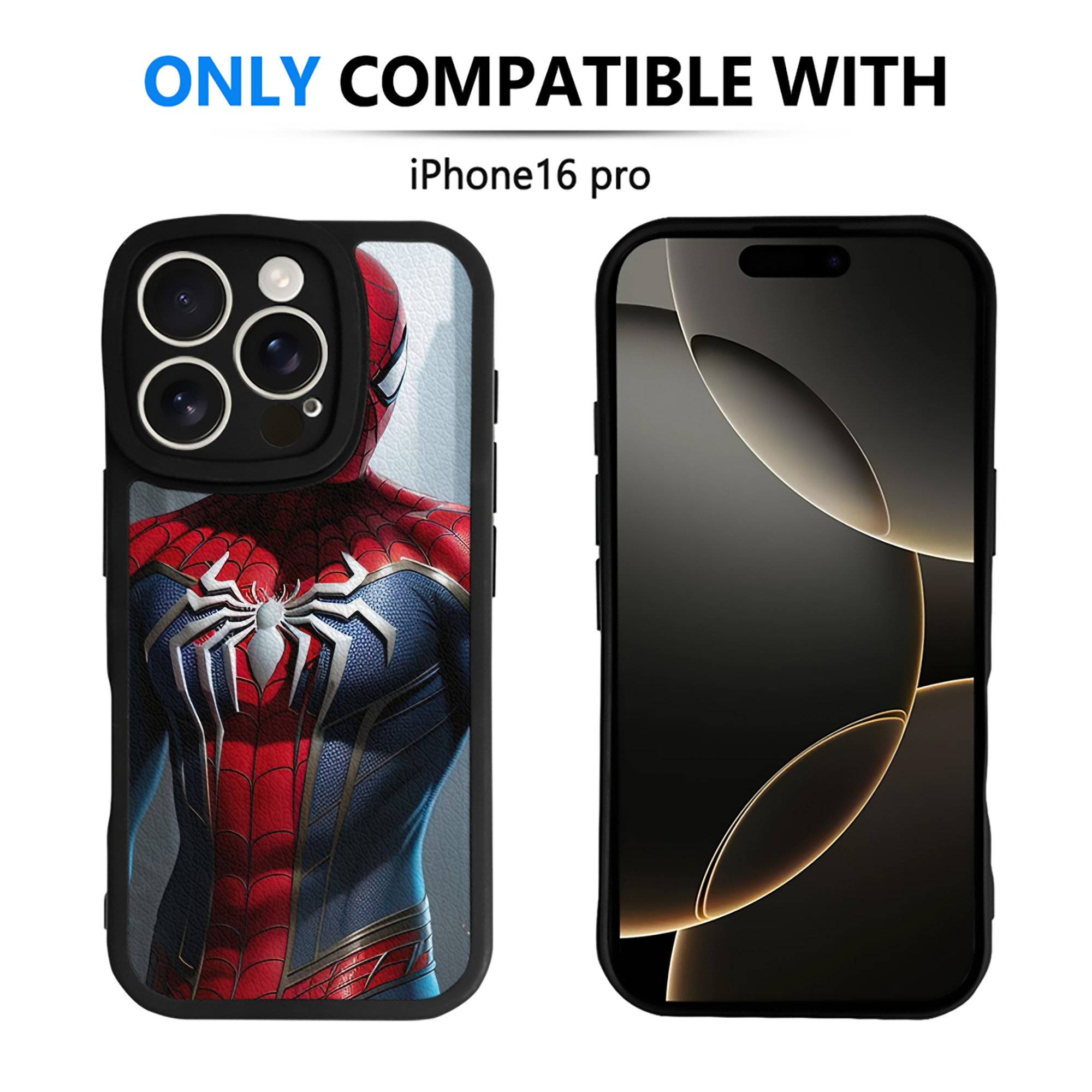 （画像用） Spider Man スパイダーマン 【iPhone 16シリーズ対応】シリコンスマホケース（レザー調） 材質：シリコン